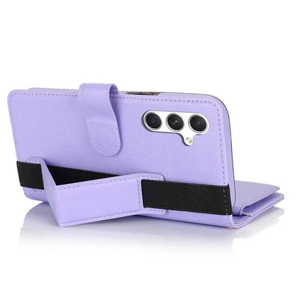 XL-001 For Samsung Galaxy A15 4G / 5G Case Zipper Pocket Wristband Stand Leather Phone Cover