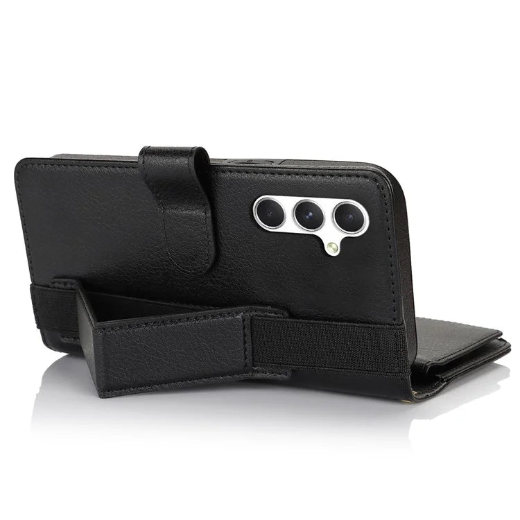 XL-001 For Samsung Galaxy A15 4G / 5G Case Zipper Pocket Wristband Stand Leather Phone Cover