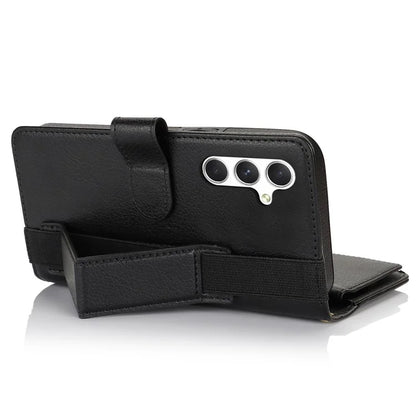 XL-001 For Samsung Galaxy A15 4G / 5G Case Zipper Pocket Wristband Stand Leather Phone Cover