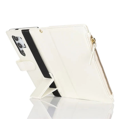 XL-001 For Samsung Galaxy S24 Ultra Case Zipper Pocket Wristband Stand Leather Phone Cover