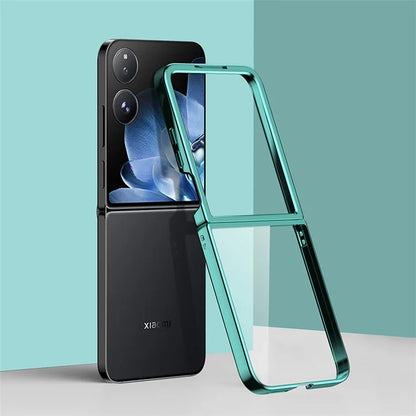 For Xiaomi Mix Flip 5G Case Electroplating Transparent PC Phone Cover