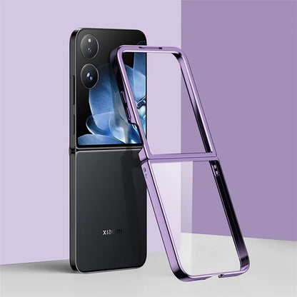 For Xiaomi Mix Flip 5G Case Electroplating Transparent PC Phone Cover