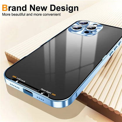 For iPhone 16 Pro Case Aluminium Alloy Frame Matte PC Back Phone Cover with Lens Protector
