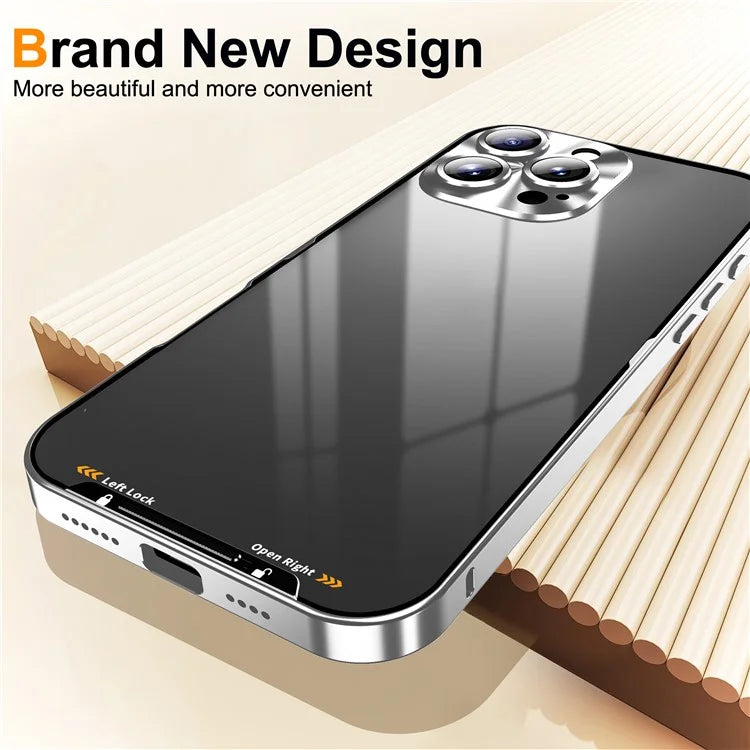 For iPhone 16 Pro Case Aluminium Alloy Frame Matte PC Back Phone Cover with Lens Protector