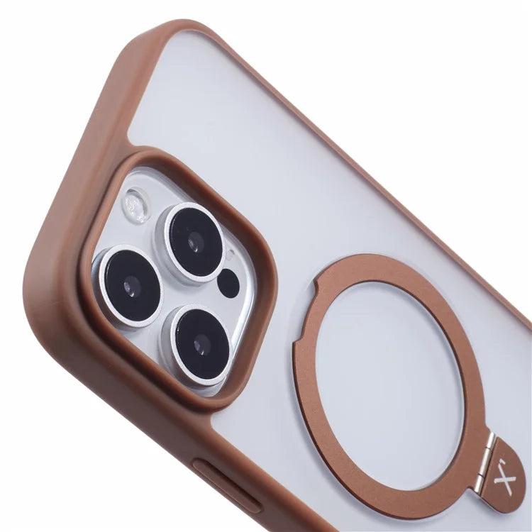 X-LEVEL PITHY STONE II For iPhone 16 Pro Max Magnetic Case PC+TPU Back Cover Kickstand