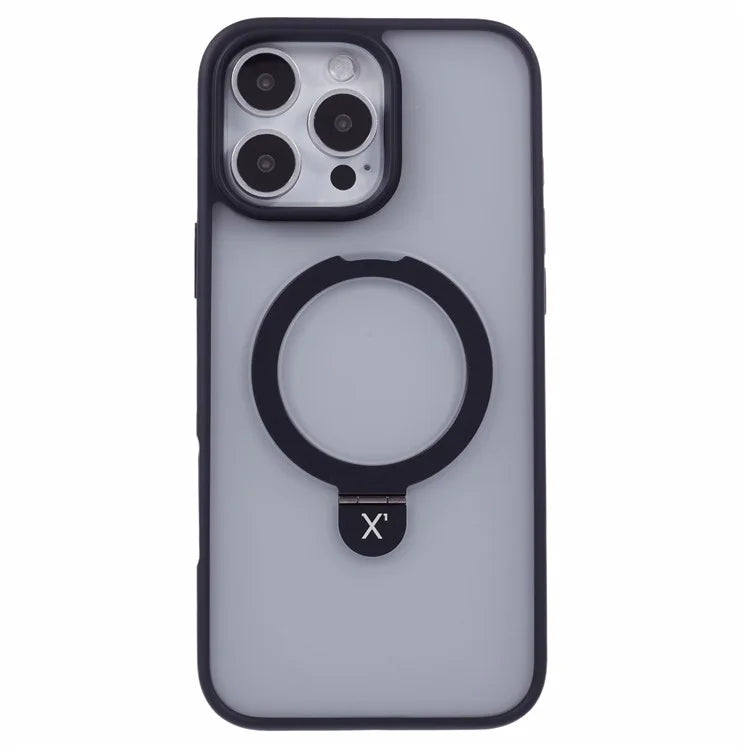 X-LEVEL PITHY STONE II For iPhone 16 Pro Max Magnetic Case PC+TPU Back Cover Kickstand