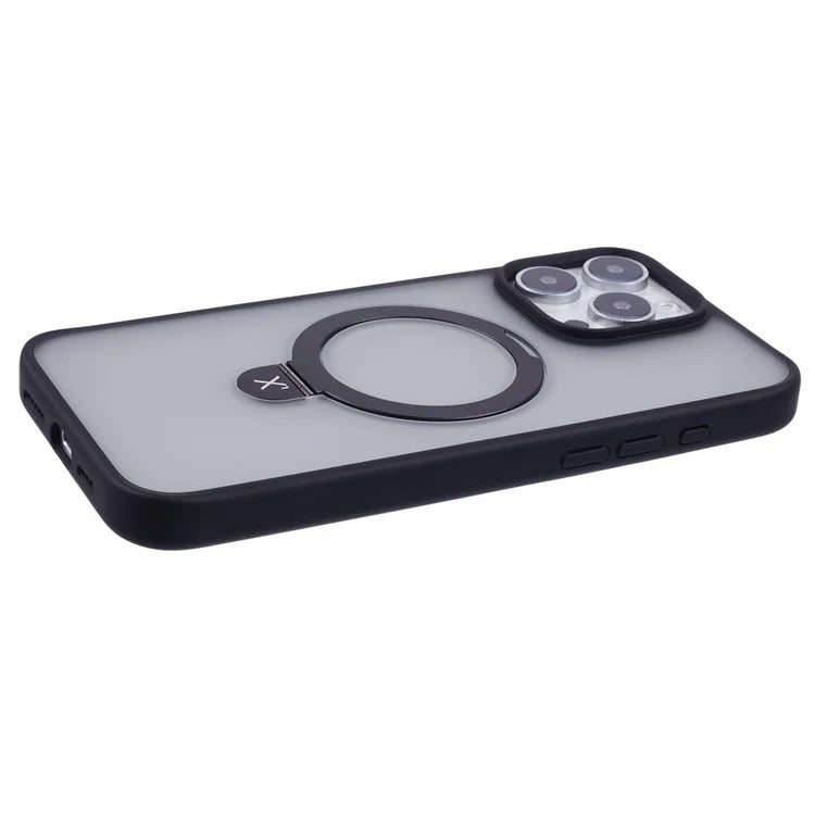 X-LEVEL PITHY STONE II For iPhone 16 Pro Max Magnetic Case PC+TPU Back Cover Kickstand