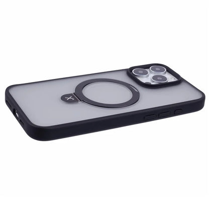 X-LEVEL PITHY STONE II For iPhone 16 Pro Max Magnetic Case PC+TPU Back Cover Kickstand