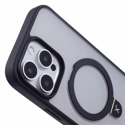 X-LEVEL PITHY STONE II For iPhone 16 Pro Max Magnetic Case PC+TPU Back Cover Kickstand