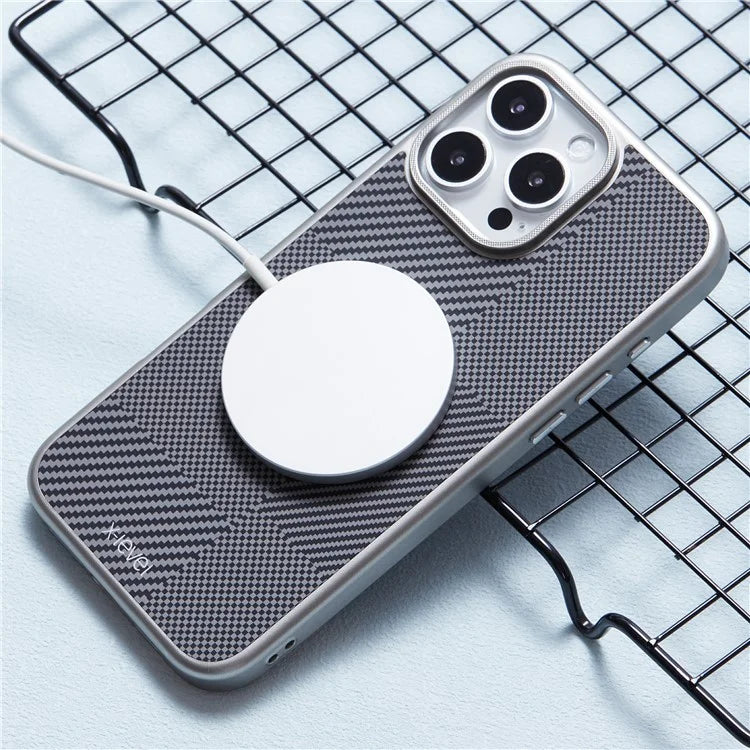 X-LEVEL For iPhone 16 Pro Max Magnetic Case Hard PC Phone Cover Carbon Nano-Fiber Texture