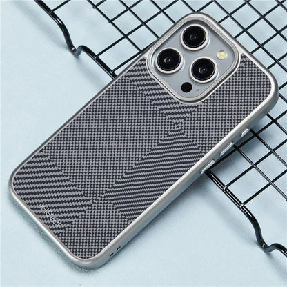 X-LEVEL For iPhone 16 Pro Max Magnetic Case Hard PC Phone Cover Carbon Nano-Fiber Texture