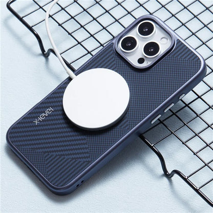 X-LEVEL For iPhone 16 Pro Magnetic Case Rhombus Splicing Texture Hard PC Phone Cover