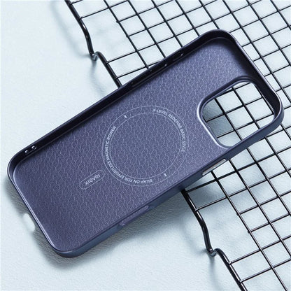 X-LEVEL For iPhone 16 Pro Magnetic Case Rhombus Splicing Texture Hard PC Phone Cover