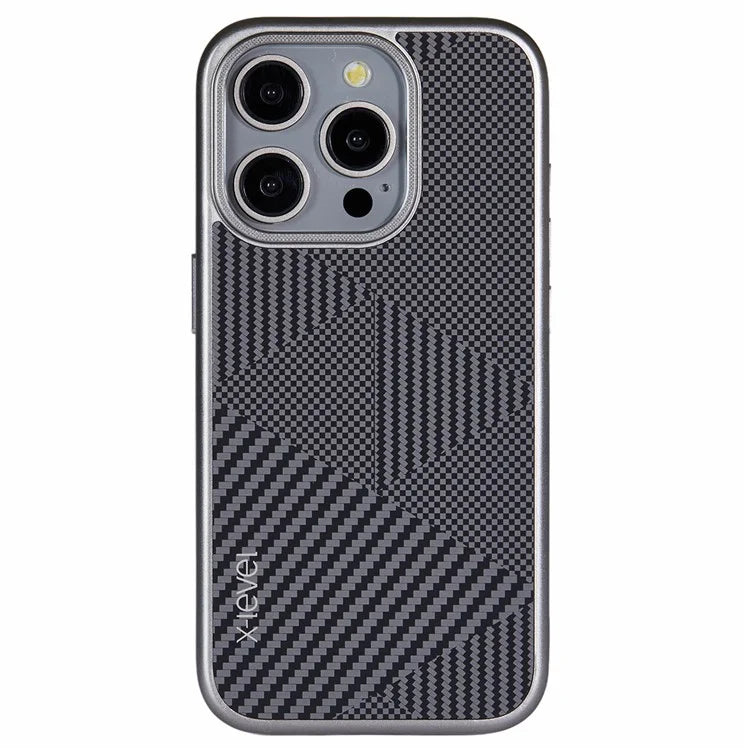 X-LEVEL For iPhone 16 Pro Magnetic Case Rhombus Splicing Texture Hard PC Phone Cover
