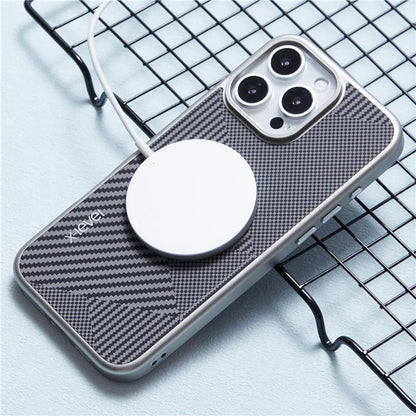 X-LEVEL For iPhone 16 Pro Magnetic Case Rhombus Splicing Texture Hard PC Phone Cover