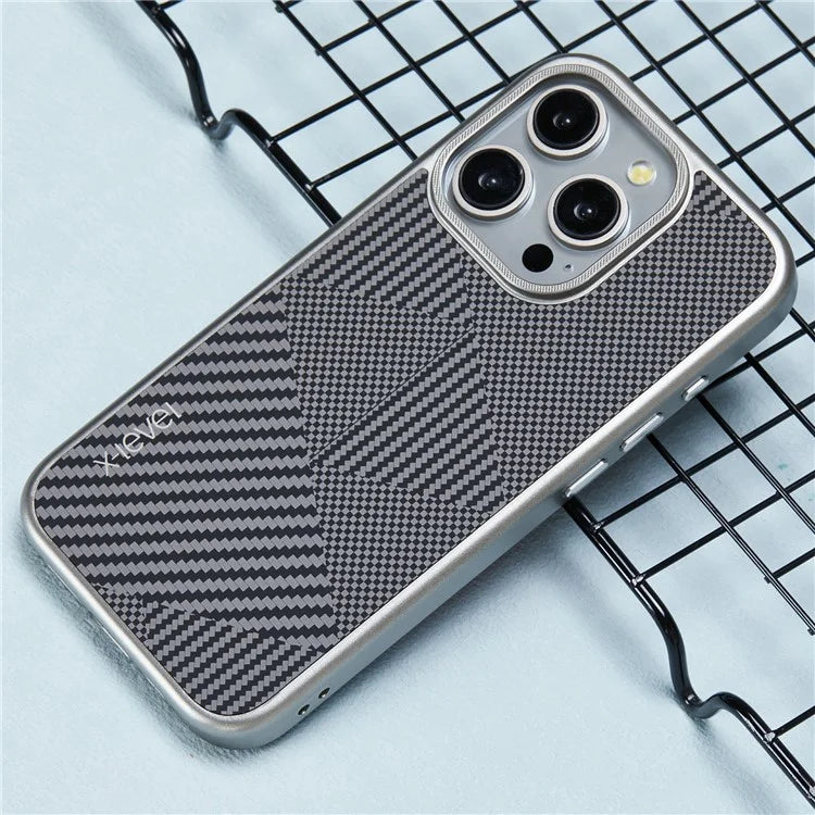 X-LEVEL For iPhone 16 Pro Magnetic Case Rhombus Splicing Texture Hard PC Phone Cover