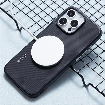 X-LEVEL For iPhone 16 Pro Magnetic Case Rhombus Splicing Texture Hard PC Phone Cover