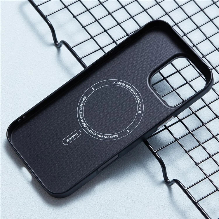 X-LEVEL For iPhone 16 Pro Magnetic Case Rhombus Splicing Texture Hard PC Phone Cover