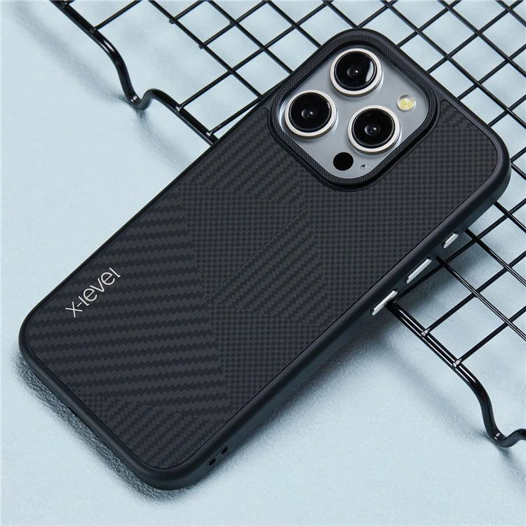 X-LEVEL For iPhone 16 Pro Magnetic Case Rhombus Splicing Texture Hard PC Phone Cover
