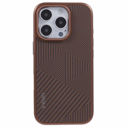 X-LEVEL For iPhone 16 Pro Magnetic Case Rhombus Splicing Texture Hard PC Phone Cover
