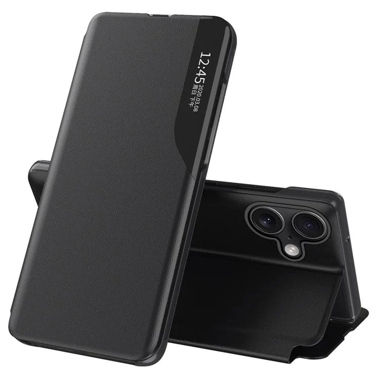 For iPhone 16 Pro Max Case View Window Full Protection Leather Phone Cover