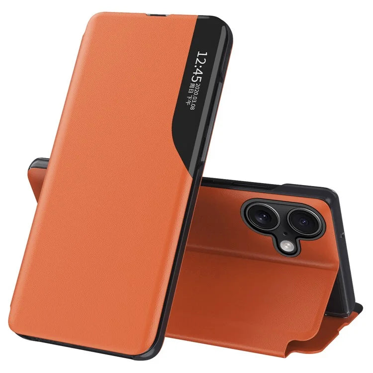 For iPhone 16 Pro Max Case View Window Full Protection Leather Phone Cover