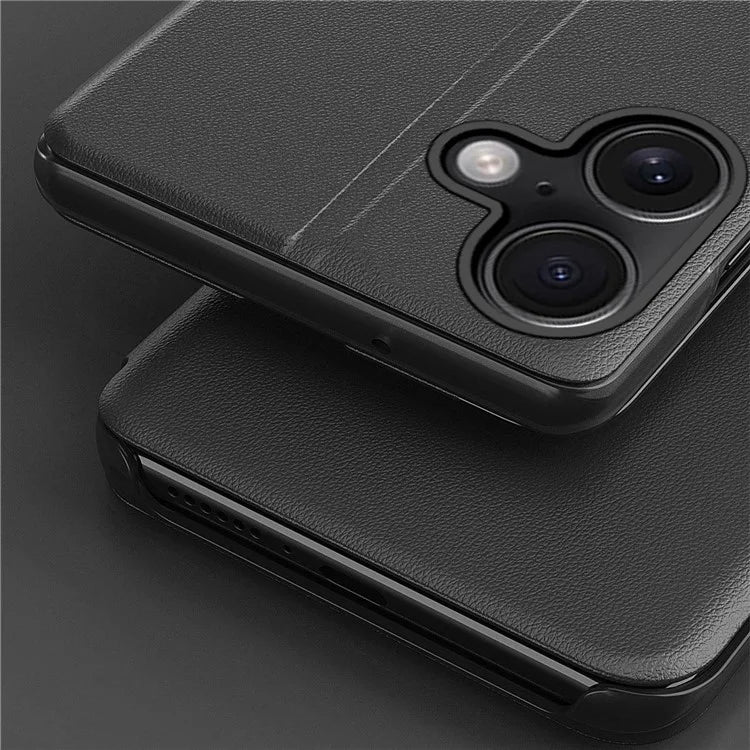 For iPhone 16 Pro Max Case View Window Full Protection Leather Phone Cover