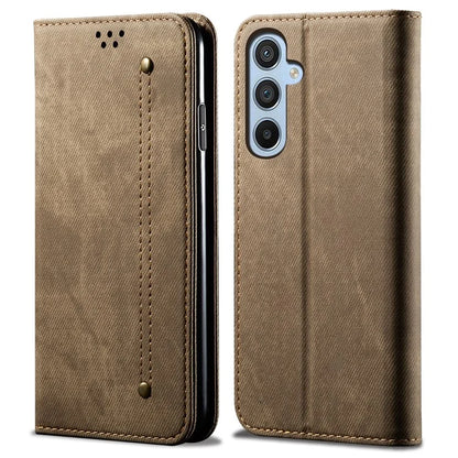 For Samsung Galaxy A16 5G Case Jeans Cloth Texture Anti-Scratch Leather Stand Phone Cover