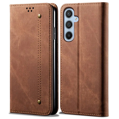 For Samsung Galaxy A16 5G Case Jeans Cloth Texture Anti-Scratch Leather Stand Phone Cover