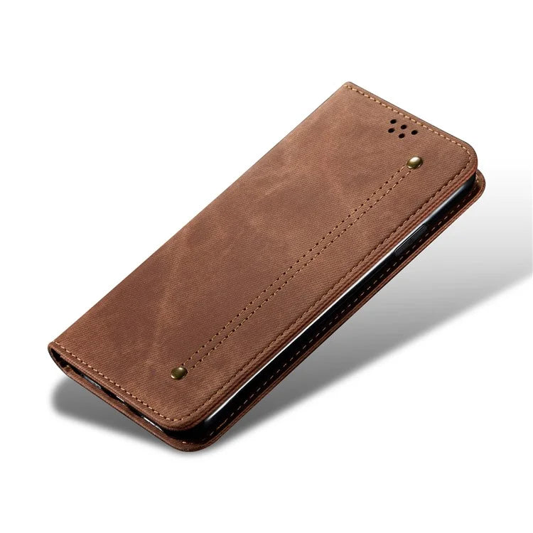 For Samsung Galaxy A16 5G Case Jeans Cloth Texture Anti-Scratch Leather Stand Phone Cover