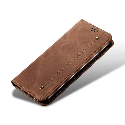 For Samsung Galaxy A16 5G Case Jeans Cloth Texture Anti-Scratch Leather Stand Phone Cover