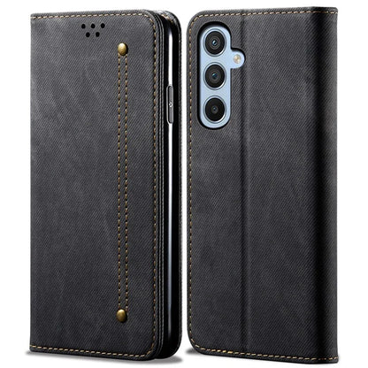 For Samsung Galaxy A16 5G Case Jeans Cloth Texture Anti-Scratch Leather Stand Phone Cover