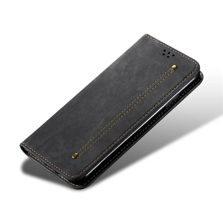 For Samsung Galaxy A16 5G Case Jeans Cloth Texture Anti-Scratch Leather Stand Phone Cover