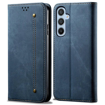 For Samsung Galaxy A16 5G Case Jeans Cloth Texture Anti-Scratch Leather Stand Phone Cover