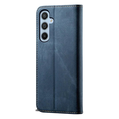 For Samsung Galaxy A16 5G Case Jeans Cloth Texture Anti-Scratch Leather Stand Phone Cover