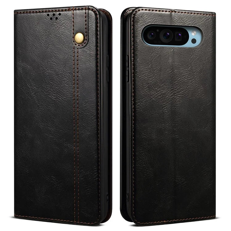 For Google Pixel 9 / Pixel 9 Pro Case Crazy Horse Texture Waxy Leather Wallet Stand Cover