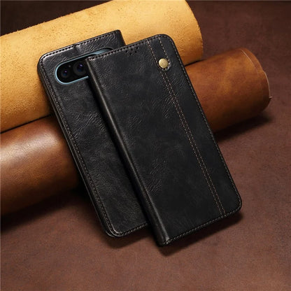For Google Pixel 9 / Pixel 9 Pro Case Crazy Horse Texture Waxy Leather Wallet Stand Cover