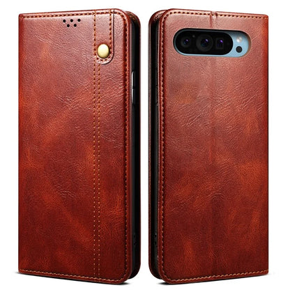 For Google Pixel 9 / Pixel 9 Pro Case Crazy Horse Texture Waxy Leather Wallet Stand Cover