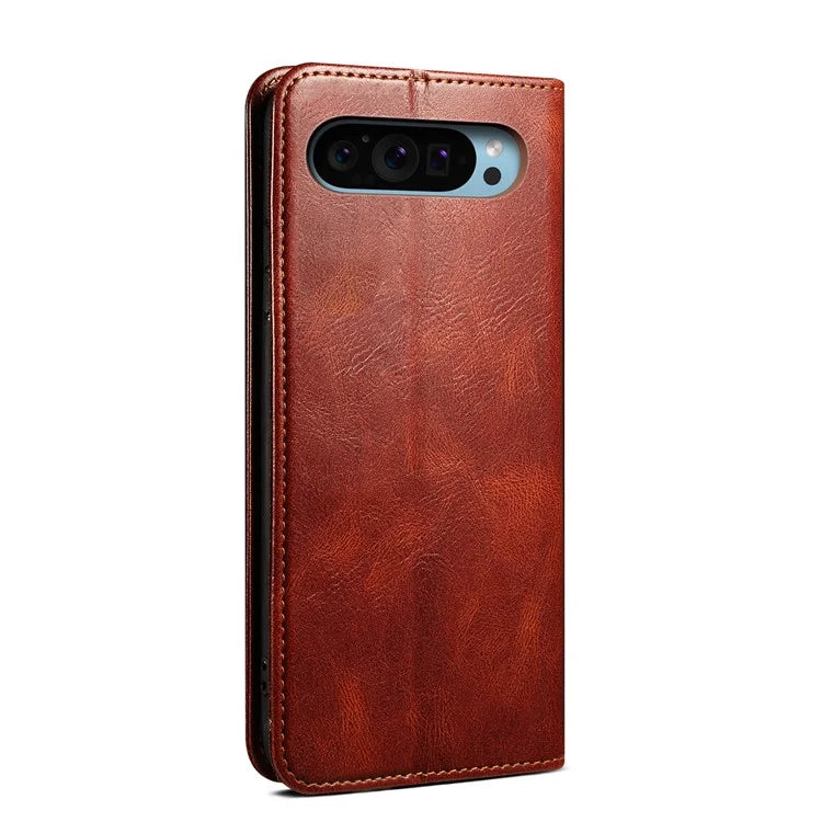 For Google Pixel 9 / Pixel 9 Pro Case Crazy Horse Texture Waxy Leather Wallet Stand Cover
