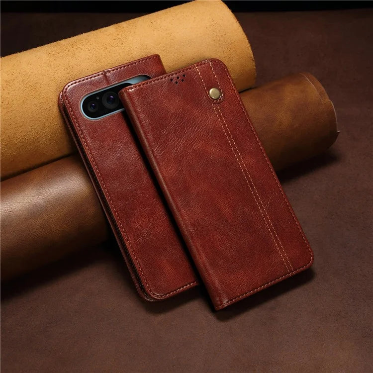 For Google Pixel 9 / Pixel 9 Pro Case Crazy Horse Texture Waxy Leather Wallet Stand Cover