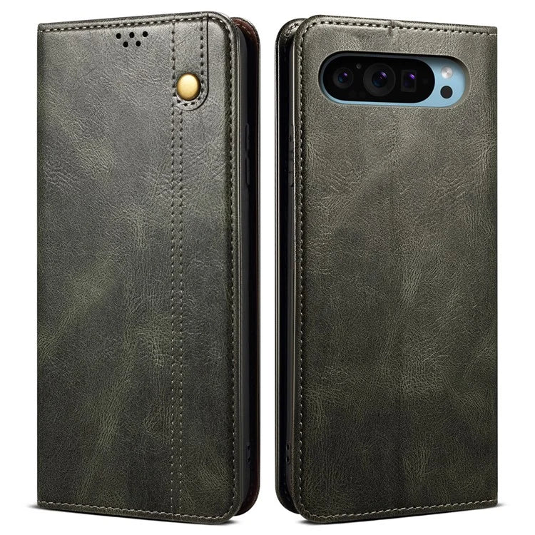 For Google Pixel 9 / Pixel 9 Pro Case Crazy Horse Texture Waxy Leather Wallet Stand Cover