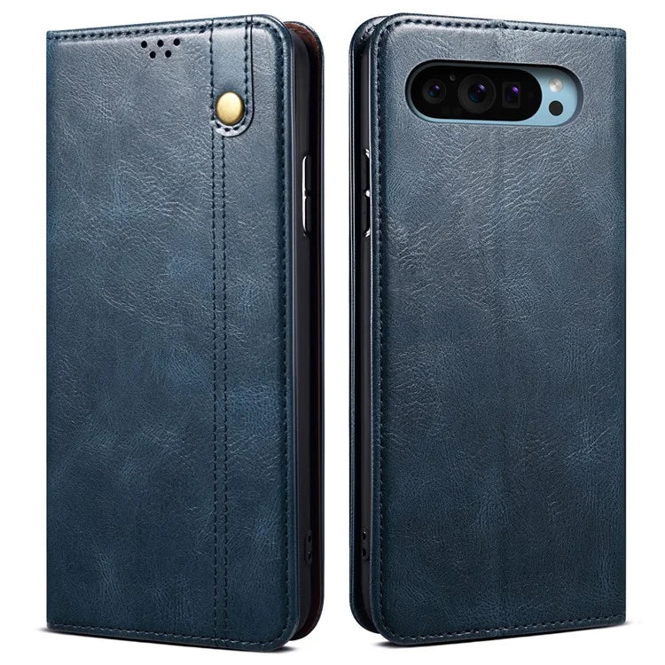 For Google Pixel 9 / Pixel 9 Pro Case Crazy Horse Texture Waxy Leather Wallet Stand Cover