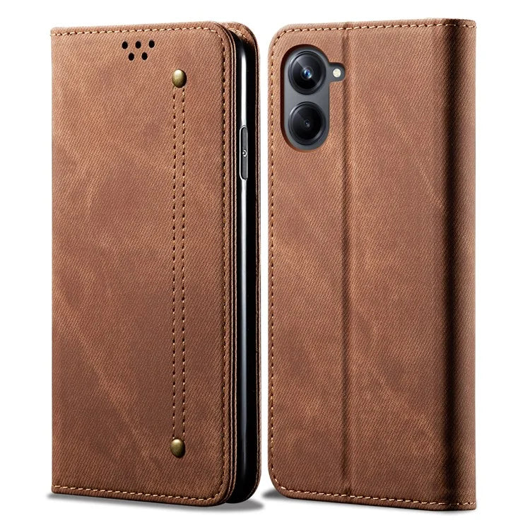 For Samsung Galaxy A06 Case Jeans Cloth Texture Anti-Scratch Leather Stand Phone Cover