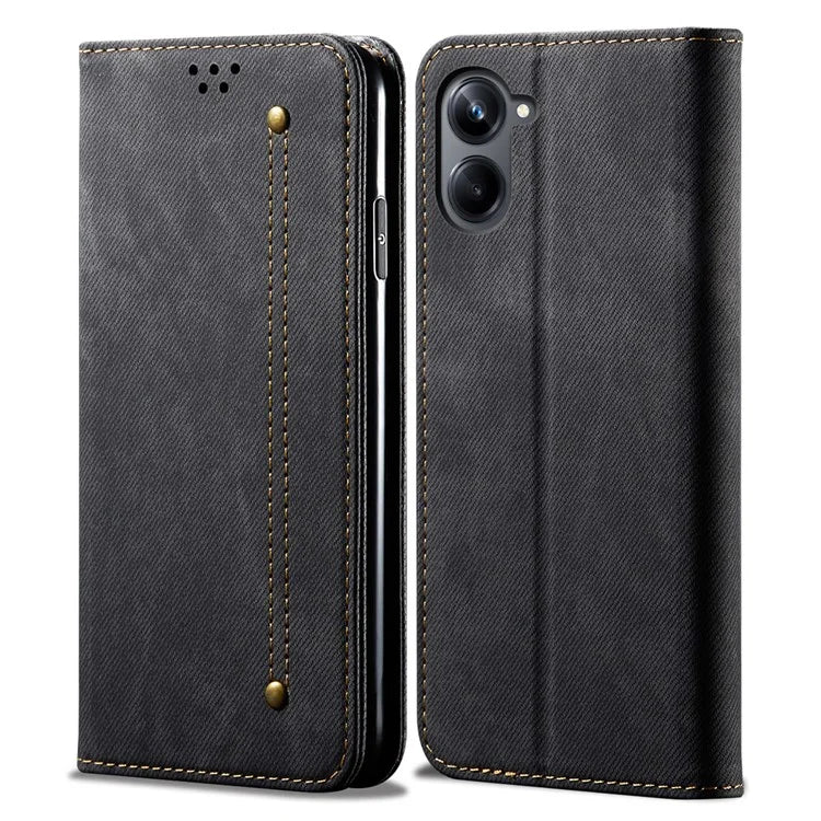 For Samsung Galaxy A06 Case Jeans Cloth Texture Anti-Scratch Leather Stand Phone Cover