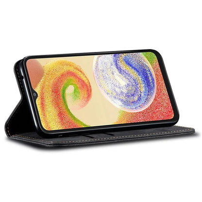 For Samsung Galaxy A06 Case Jeans Cloth Texture Anti-Scratch Leather Stand Phone Cover