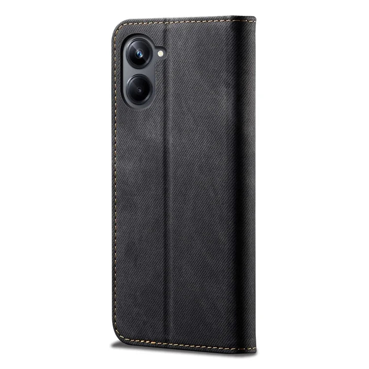 For Samsung Galaxy A06 Case Jeans Cloth Texture Anti-Scratch Leather Stand Phone Cover