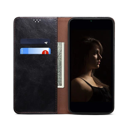 For Samsung Galaxy A06 Case Crazy Horse Texture Waxy Leather Wallet Stand Cover