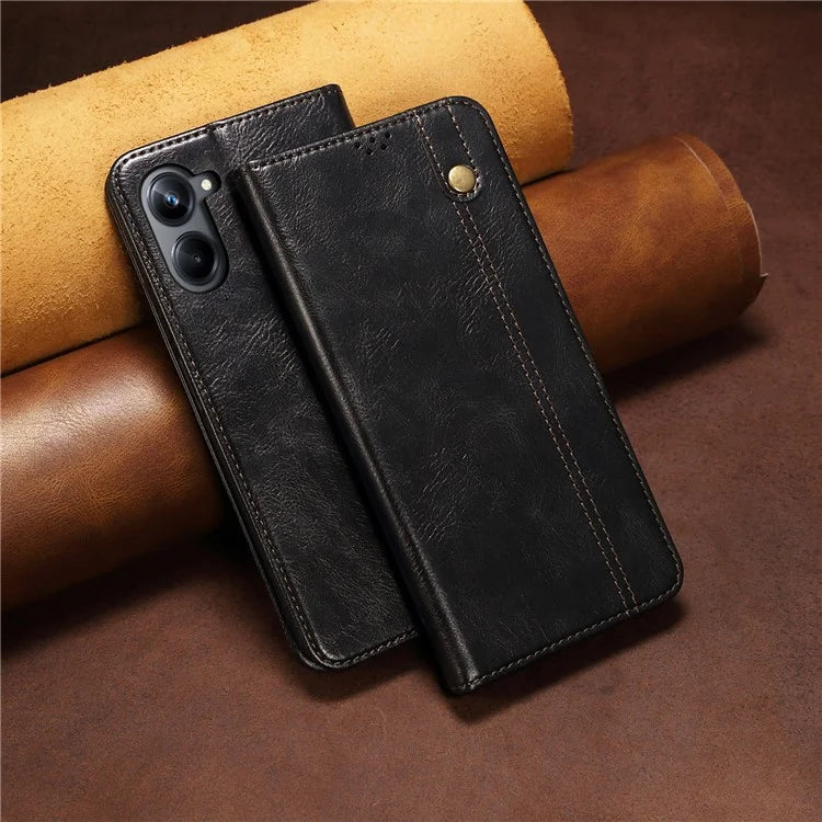 For Samsung Galaxy A06 Case Crazy Horse Texture Waxy Leather Wallet Stand Cover