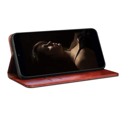 For Samsung Galaxy A06 Case Crazy Horse Texture Waxy Leather Wallet Stand Cover