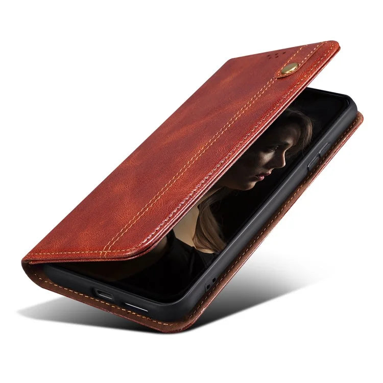 For Samsung Galaxy A06 Case Crazy Horse Texture Waxy Leather Wallet Stand Cover